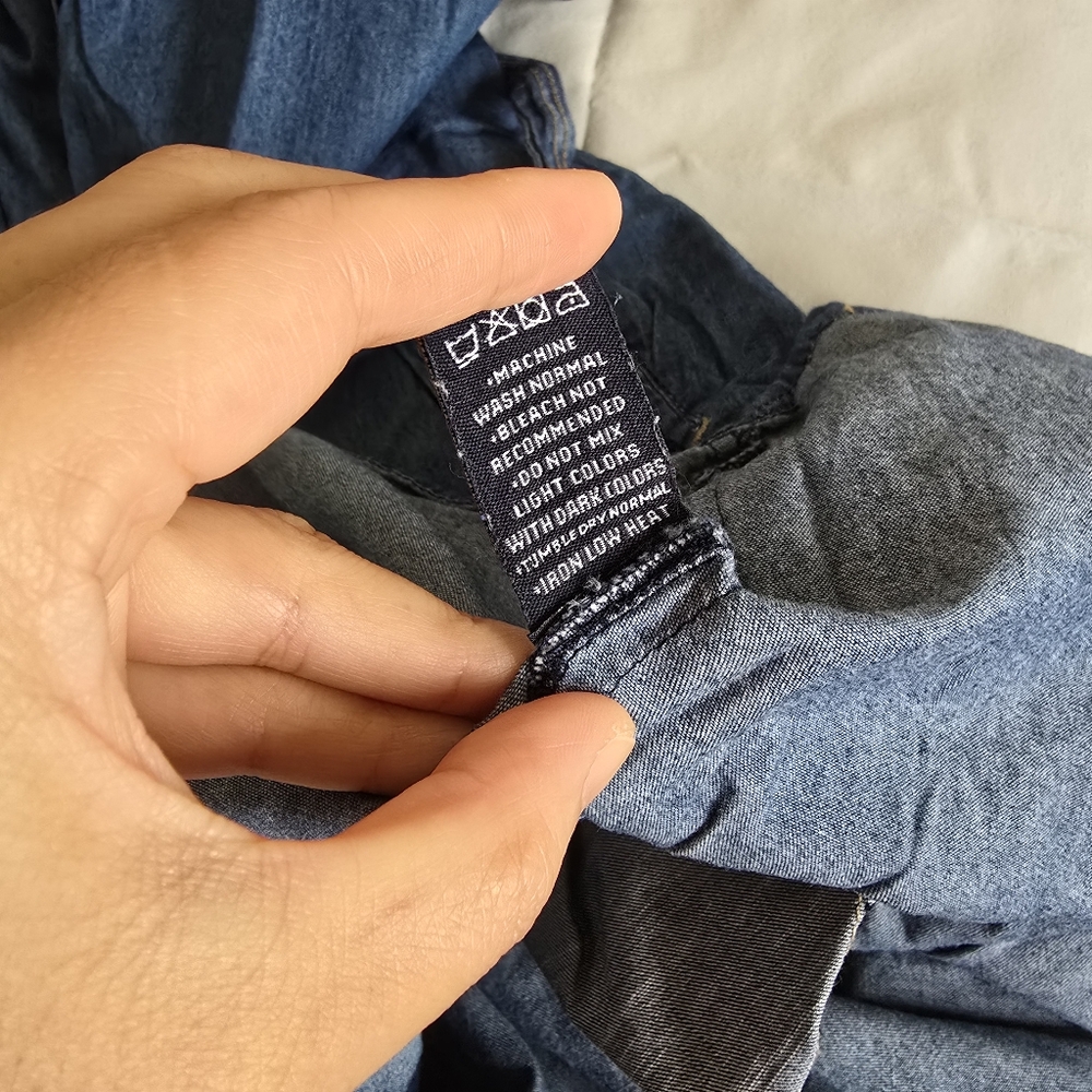 Beverly Hills Polo Club 100%cotton Blue Regular Fit Large Button Up Short Sleeve - Picture 11 of 11